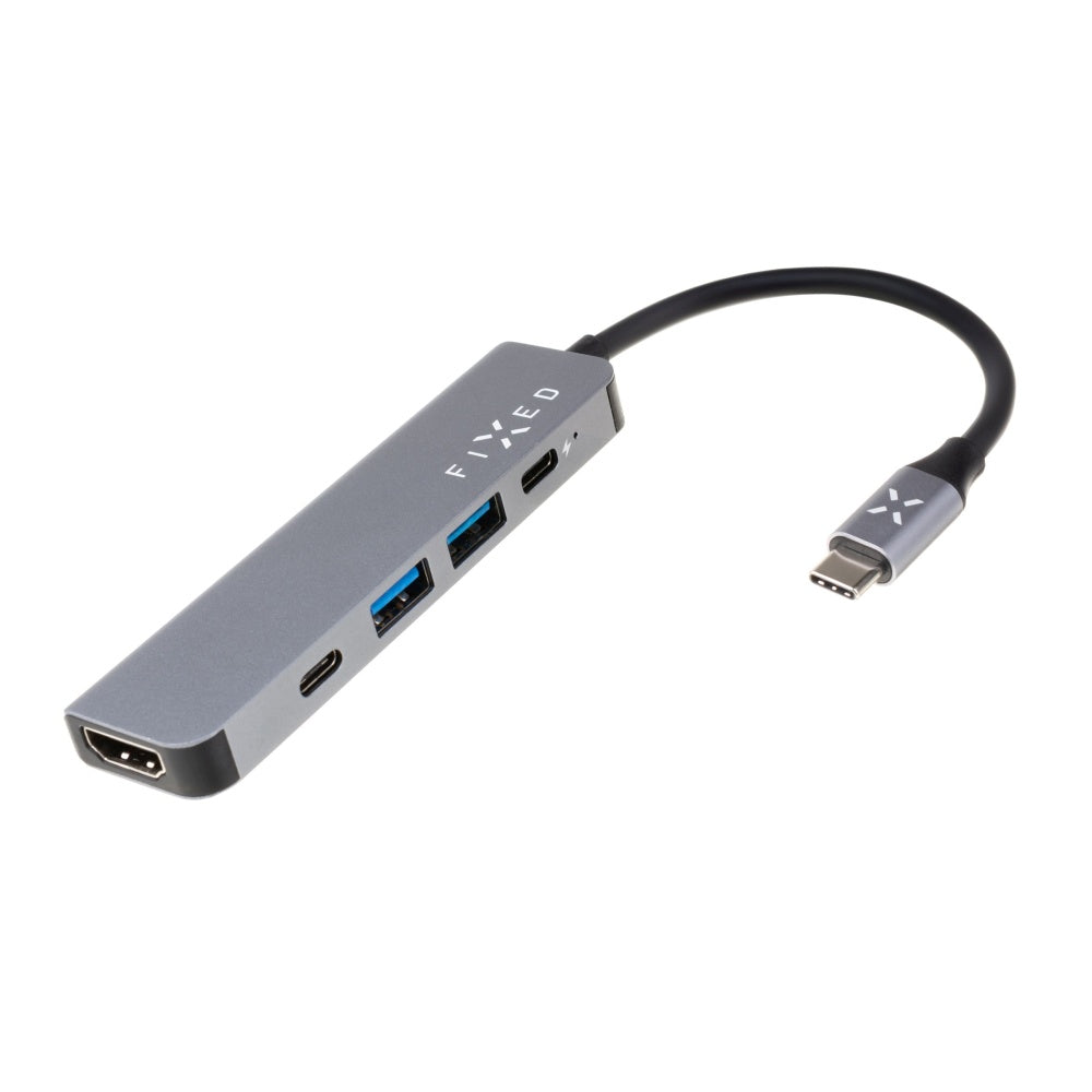 Hub USB-C Fixed, 4in1, Siv
