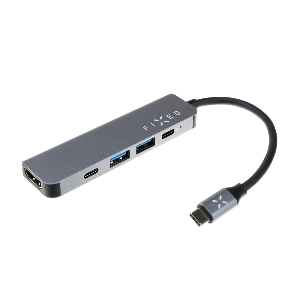 Hub USB-C Fixed, 4in1, Siv