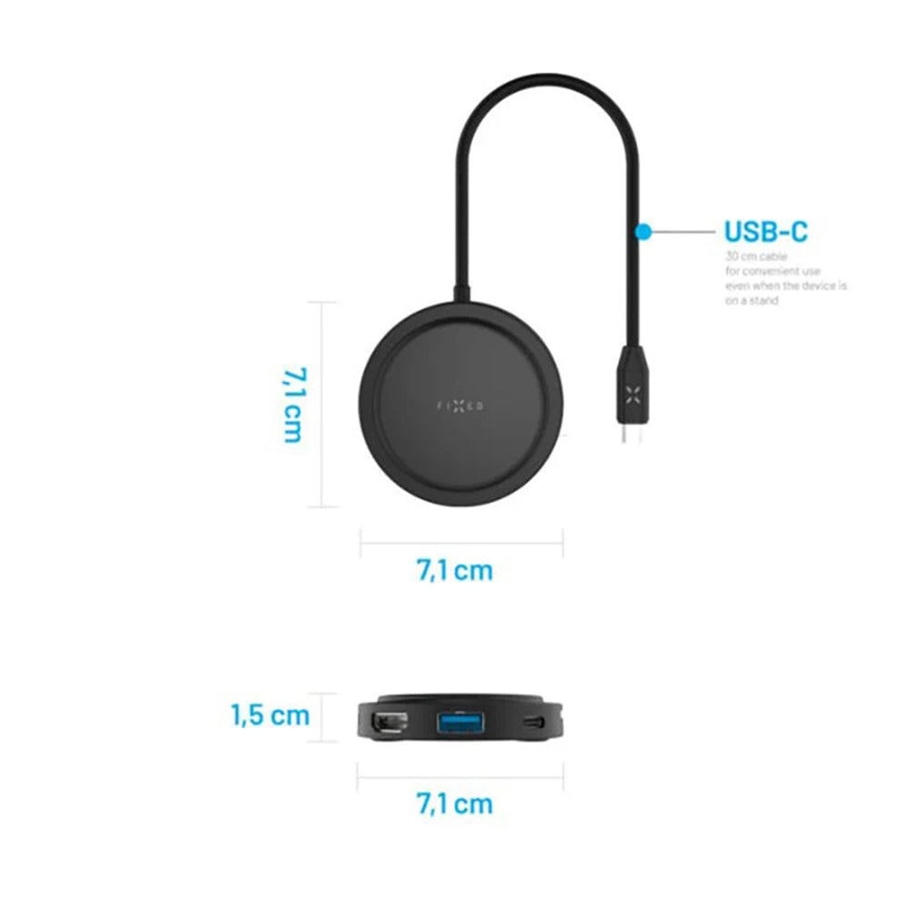 Fixed MagHub USB-C Hub, 7in1, Black