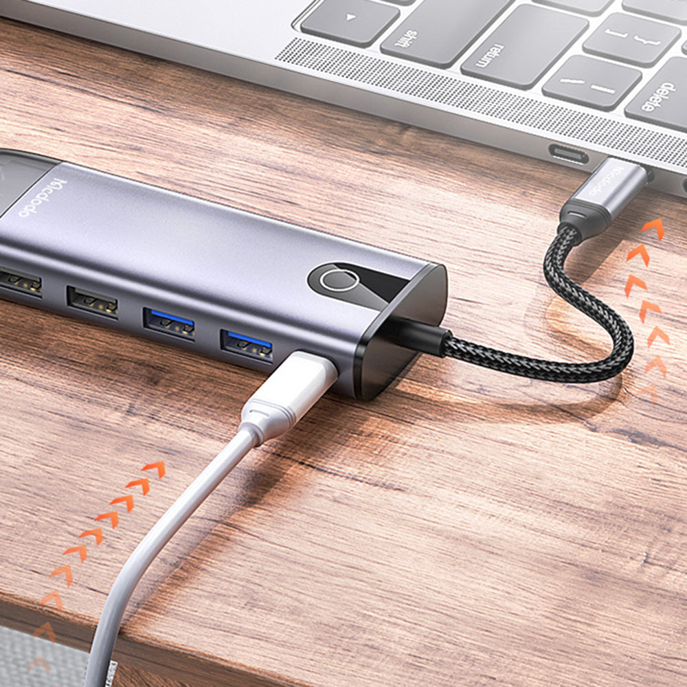 Hub USB-C McDodo HU-7420, 10v1, Siv