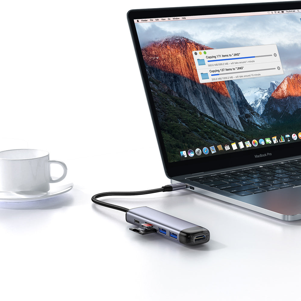 Hub USB-C McDodo HU-7740, 6v1, Siv
