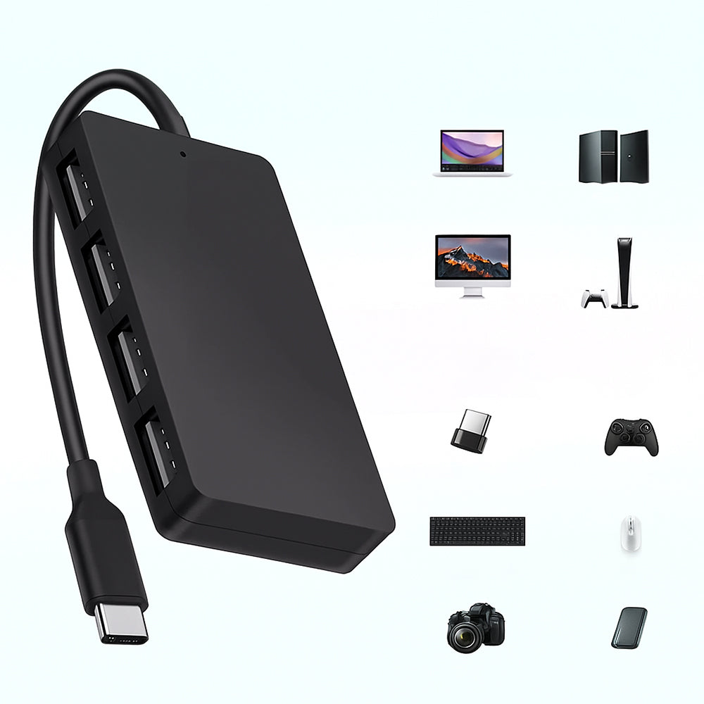 Hub USB-C Techsuit H16 QuantumNode, 4v1, Črn