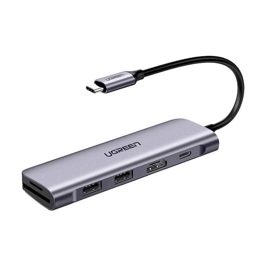 Hub USB-C UGREEN CM195 (15214), 2 x USB-A 3.0 - 1 x USB-C - 1 x HDMI - 1 x SD - 1 x microSD, Siv