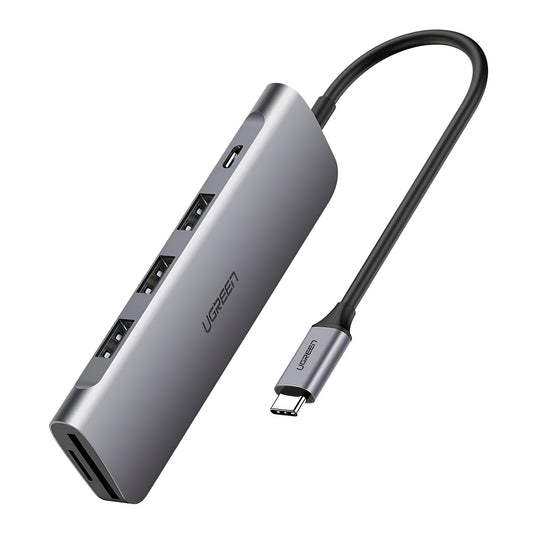 Hub USB-C UGREEN CM195, 2 x USB-A - 1 x USB-C - 1 x HDMI - 1 x SD - 1 x microSD, Siv