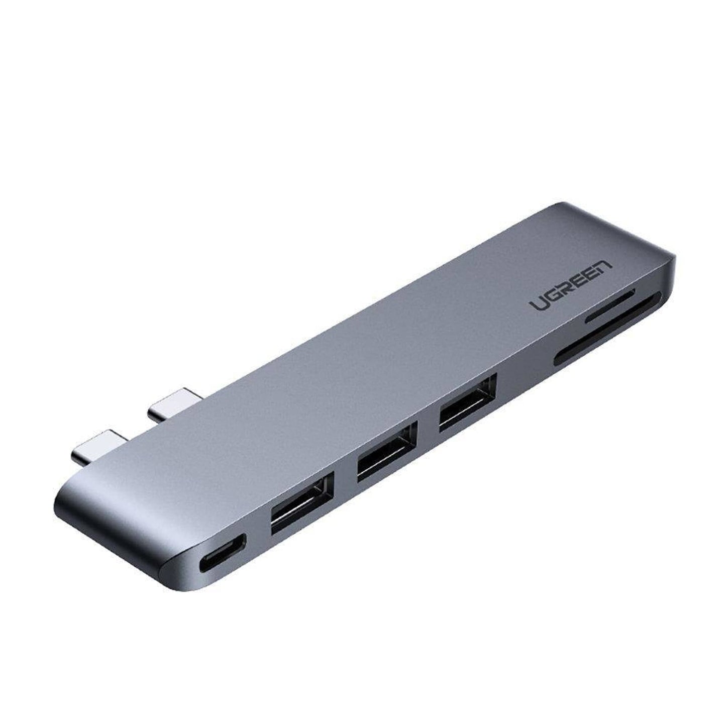 Hub USB-C UGREEN CM251 za Apple MacBook Pro / Air, 3 x USB-A 3.0 - 1 x USB-C - 1 x SD - 1 x microSD, Siv