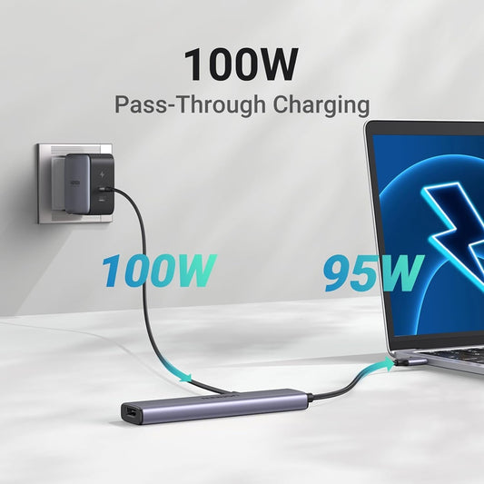 Hub USB-C UGREEN CM478, 1 x USB-A 3.0 - 2 x USB-A - 1 x USB-C - 1 x HDMI, Siv