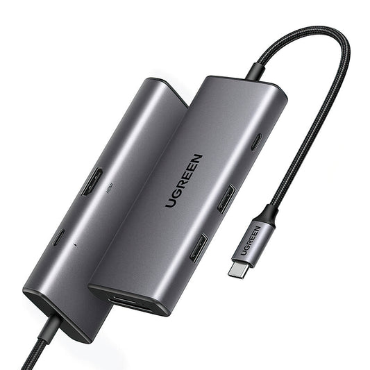 Hub USB-C UGREEN CM498 (15531), 2 x USB-A 3.2 - 2 x USB-C - 1 x HDMI - 1 x SD - 1 x microSD, Siv