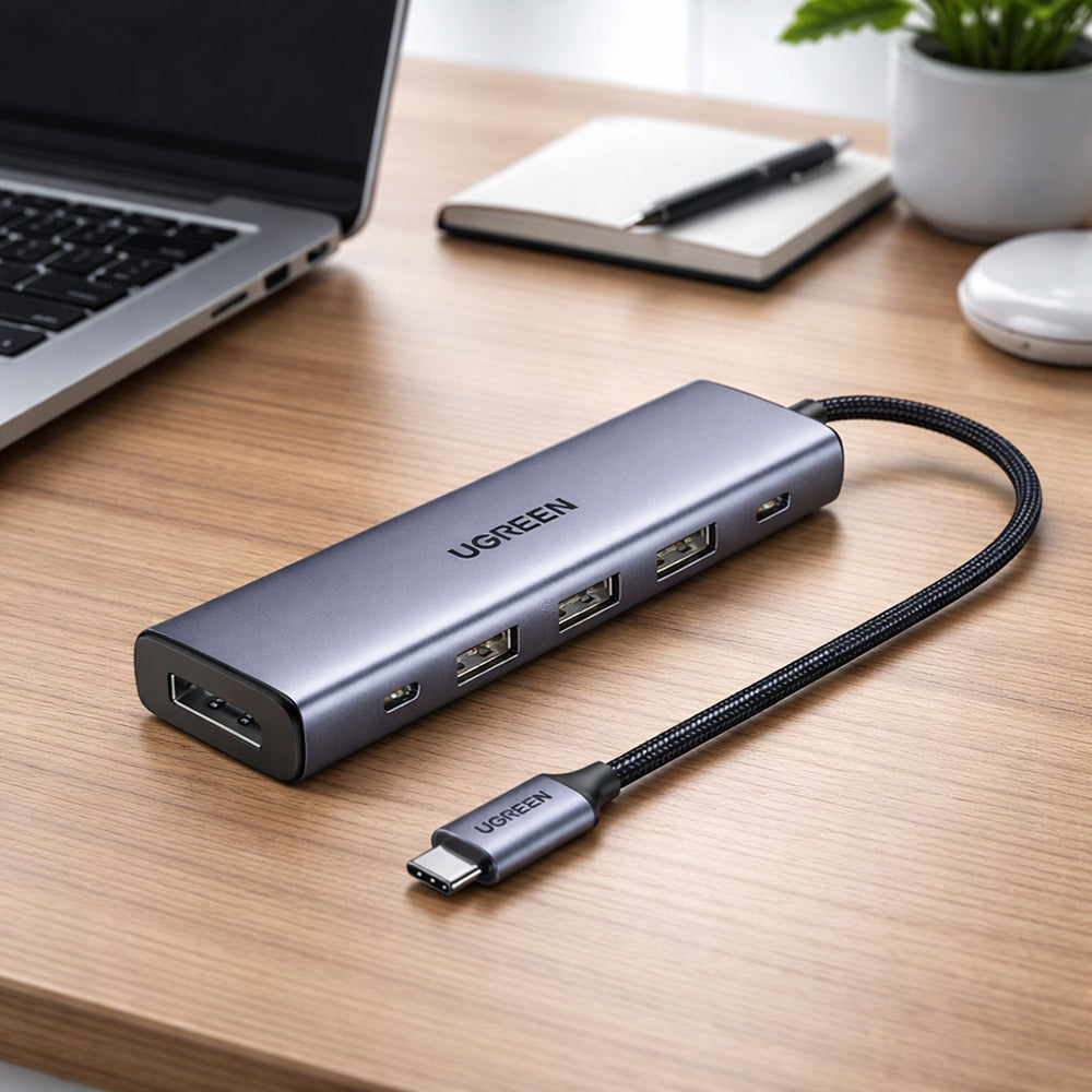 Hub USB-C UGREEN CM511 (75642), 6v1, Siv