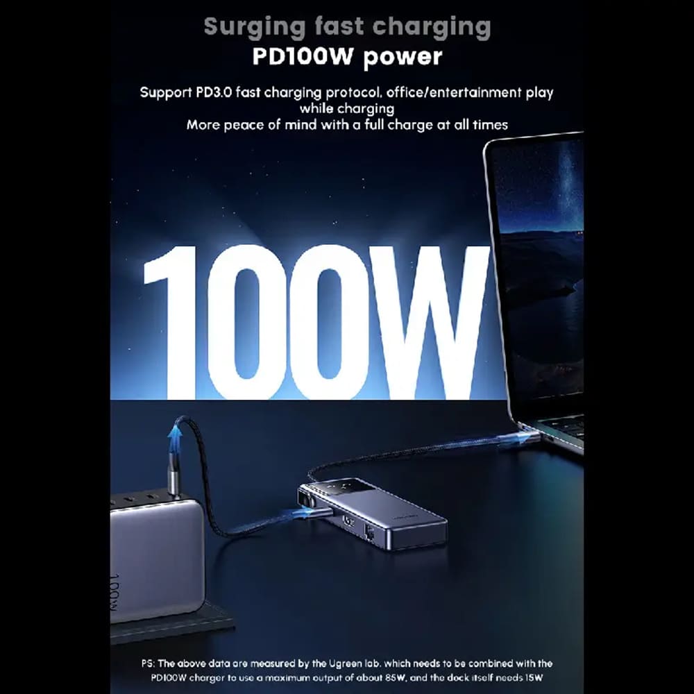 Hub USB-C UGREEN CM888 (45155) Uno, 6v1, Siv
