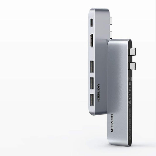 USB-C UGREEN razširitveni razdelilec za Apple MacBook Pro / Air serijo, 3 x USB-A 3.0 - 1 x USB-C - 1 x HDMI, Siva