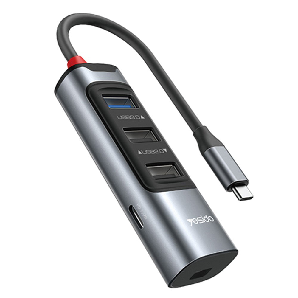Hub USB-C Yesido HB24, 5v1, Siv