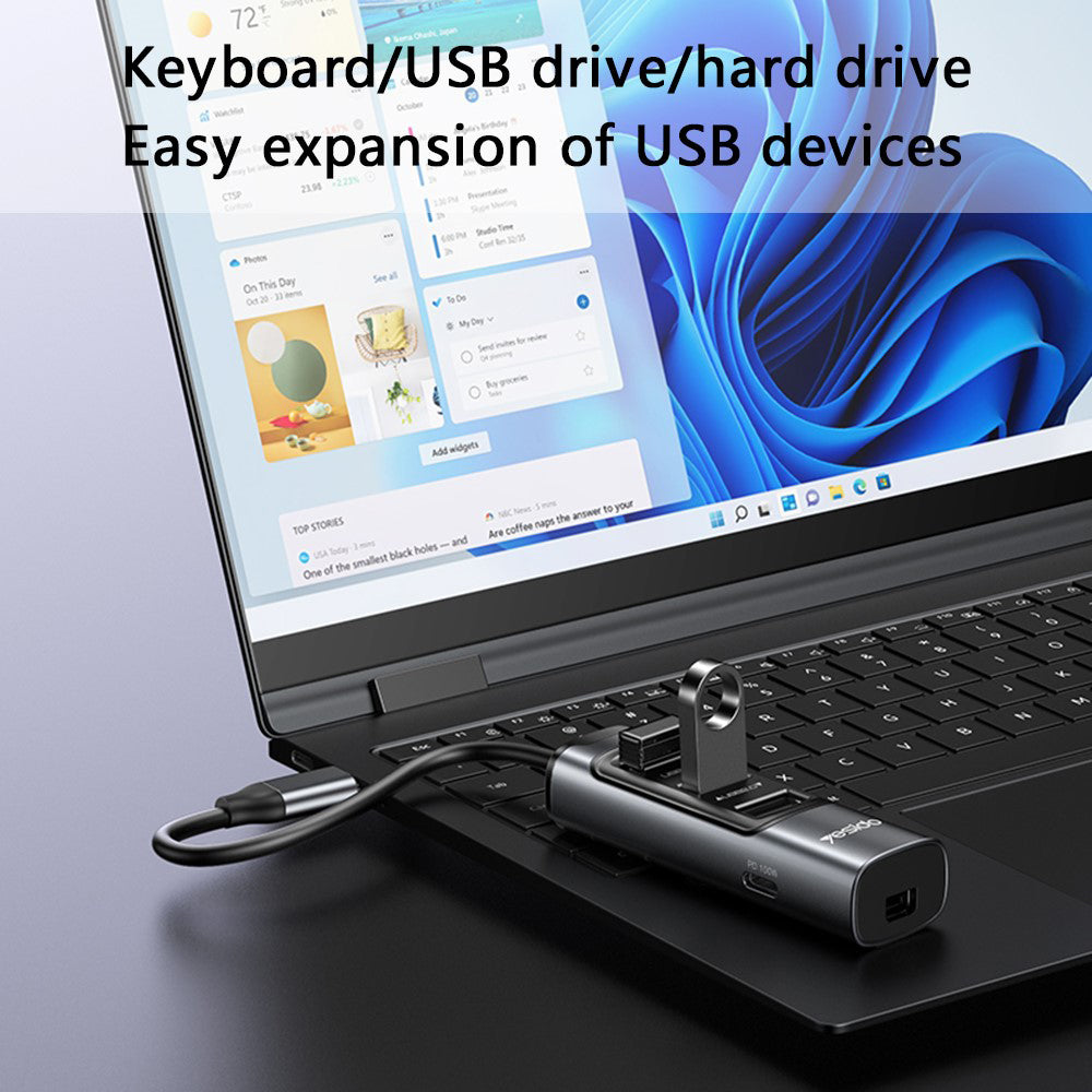 Hub USB-C Yesido HB24, 5v1, Siv
