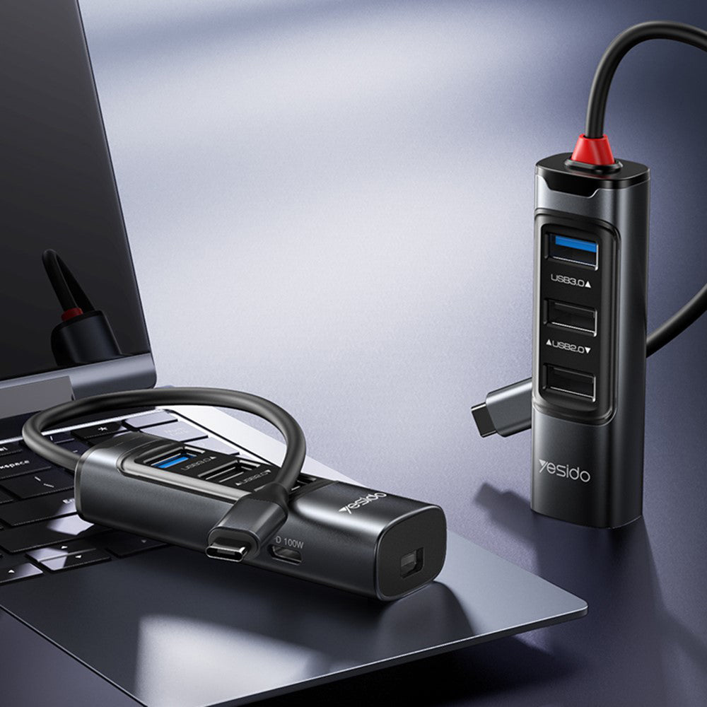 Hub USB-C Yesido HB24, 5v1, Siv