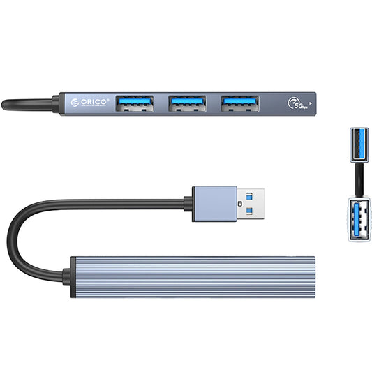 Hub USB Orico AH-A13, 1 x USB-A 3.0 - 3 x USB-A, Siv