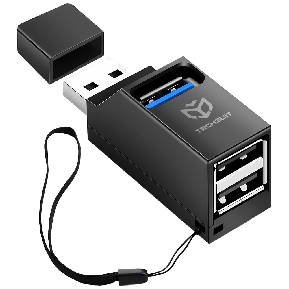 USB Hub Techsuit H11 EchoLink, 3v1, Črn