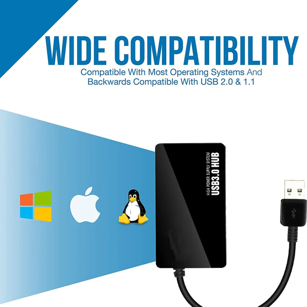 USB Hub Techsuit H15 QuantumNode, 4v1, Črn