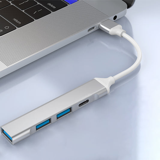 USB Hub Techsuit H19 PolarisBridge, 4v1, Sivo Bel