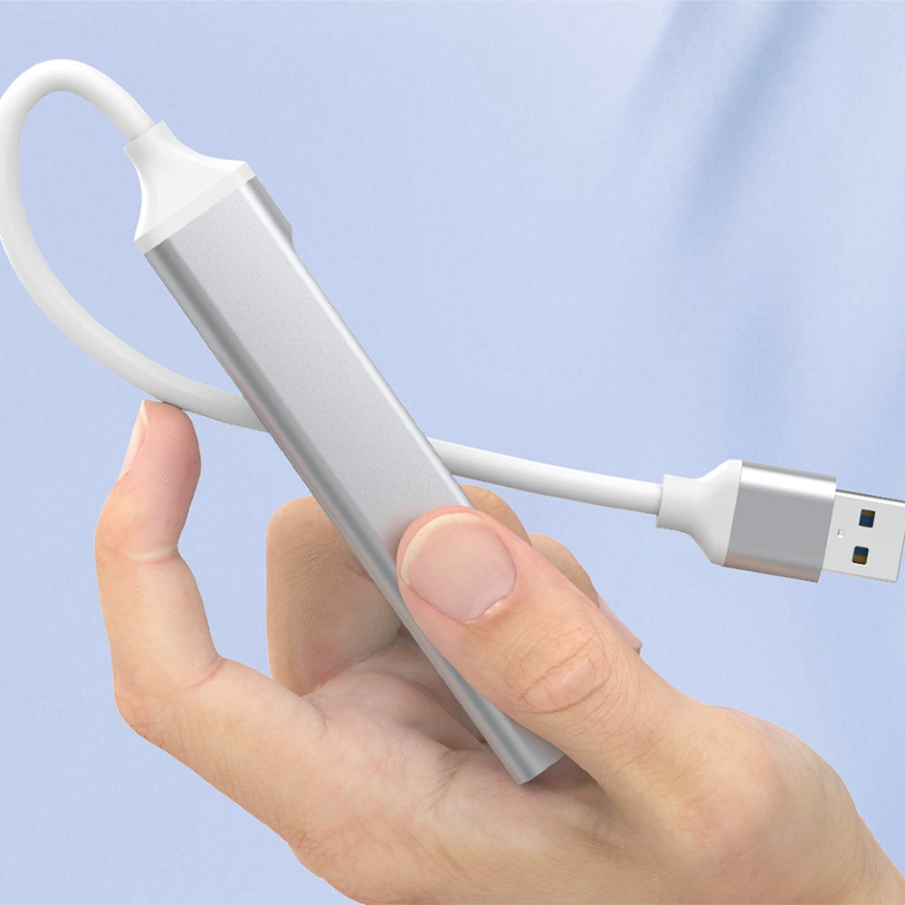 USB Hub Techsuit H19 PolarisBridge, 4v1, Sivo Bel
