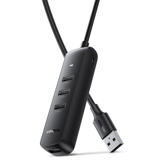 Razdelilnik USB UGREEN CM416, 4 x USB-A 3.0, 0,25 m, črn