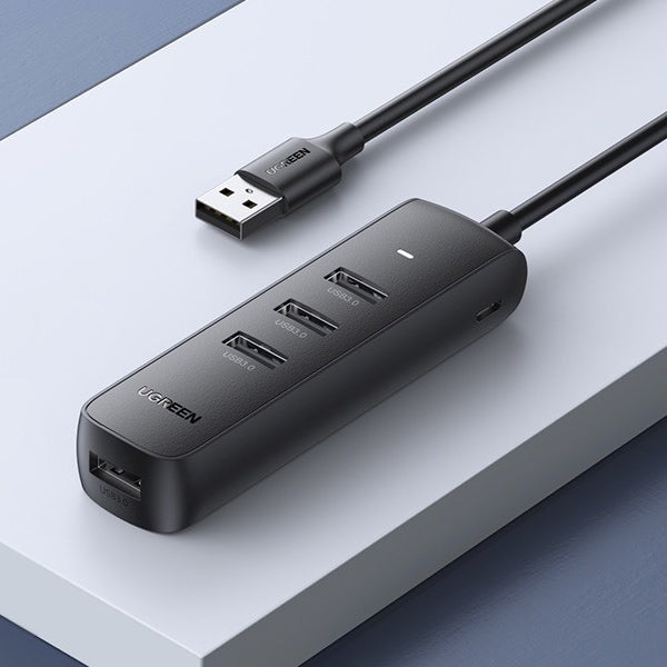 USB hub UGREEN CM416, 4 x USB-A 3.0, 0.25m, črn