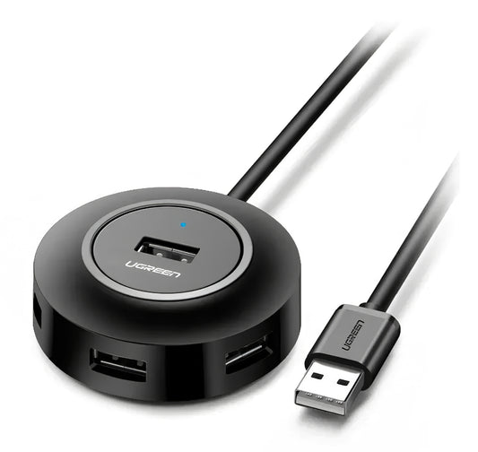 Razdelilnik USB UGREEN CR106, 4 x USB-A, 1 m, črn