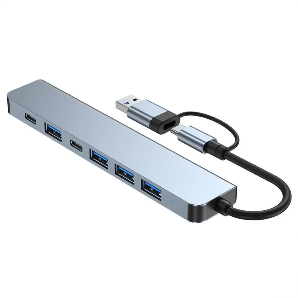 Hub USB / USB-C Techsuit H6 DataBridge, 7v1, Siv