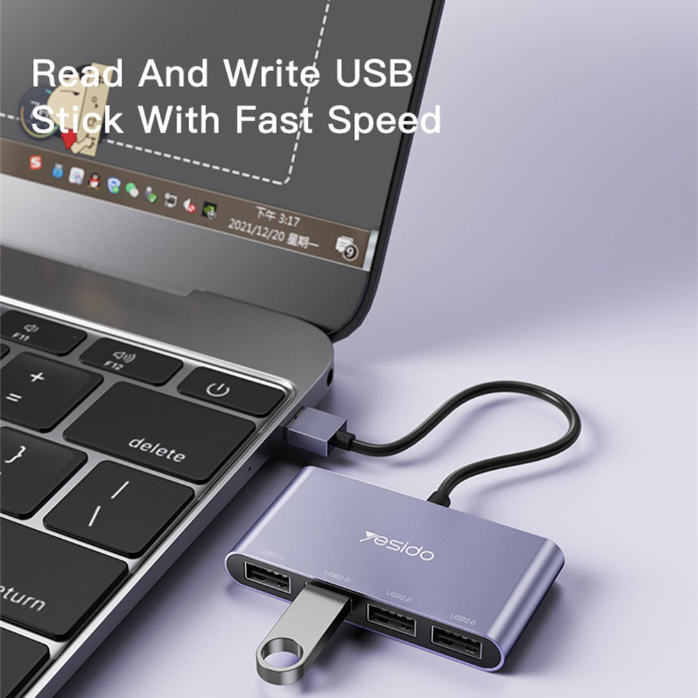 USB Hub Yesido HB12, 4v1, Siv