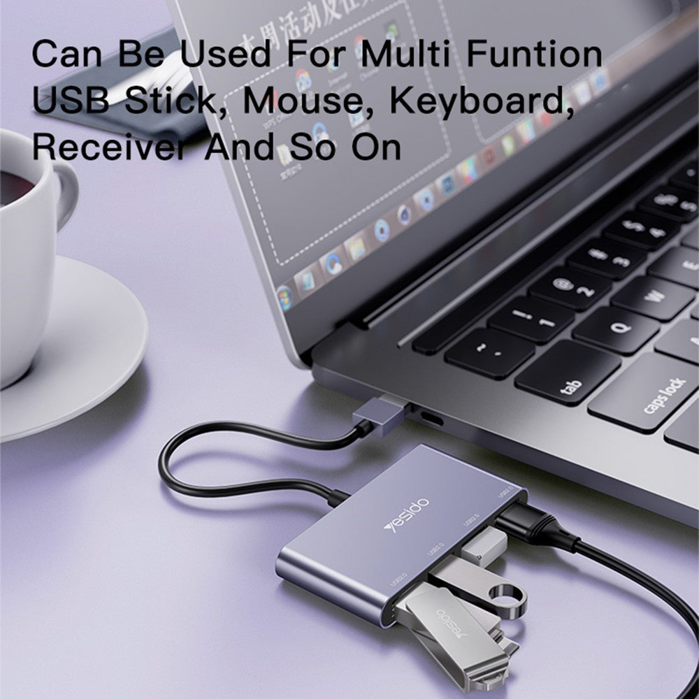 USB Hub Yesido HB12, 4v1, Siv