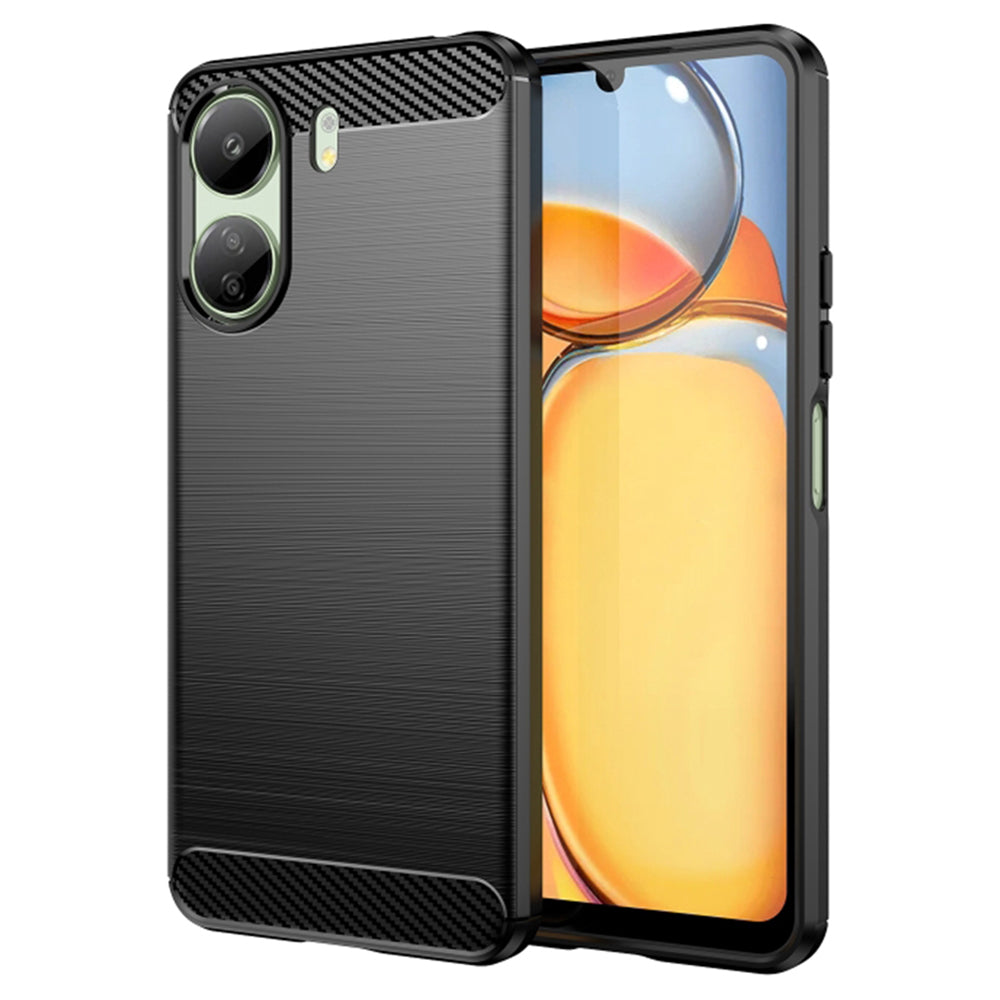 Ovitek s kamero za Xiaomi Poco C65 / Redmi 13C, Techsuit, Carbon, Črn