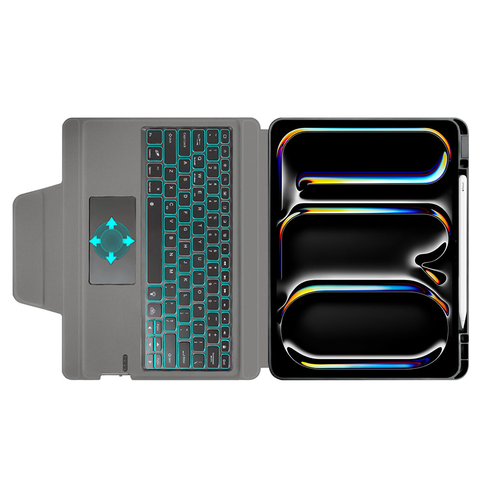 Ovitek s tipkovnico za Apple iPad Pro 13 (2024), Techsuit, KeyTab Pro, črn