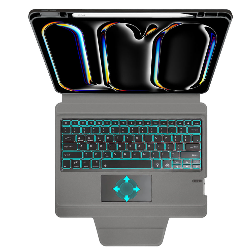 Ovitek s tipkovnico za Apple iPad Pro 13 (2024), Techsuit, KeyTab Pro, črn