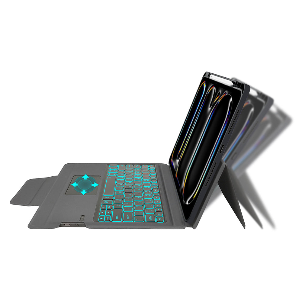 Ovitek s tipkovnico za Apple iPad Pro 13 (2024), Techsuit, KeyTab Pro, črn