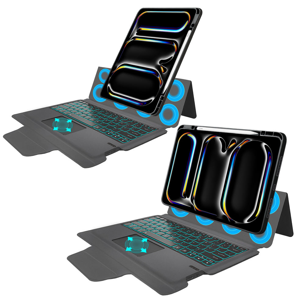 Ovitek s tipkovnico za Apple iPad Pro 13 (2024), Techsuit, KeyTab Pro, črn