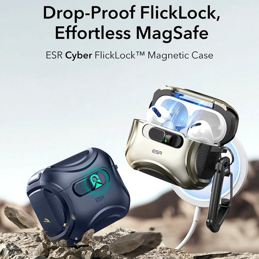 Ovitek ESR Cyber FlickLock za Apple AirPods Pro 3, Modra