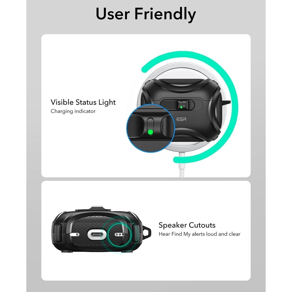 Ovitek ESR Cyber FlickLock za Apple AirPods Pro 3, Črn