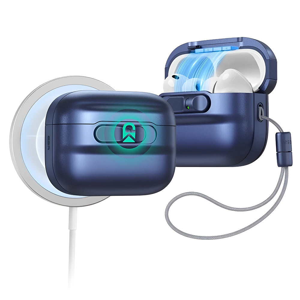 Ovitek ESR Pulse Magnetic FlickLock za Apple AirPods Pro 3, Mornarsko modra