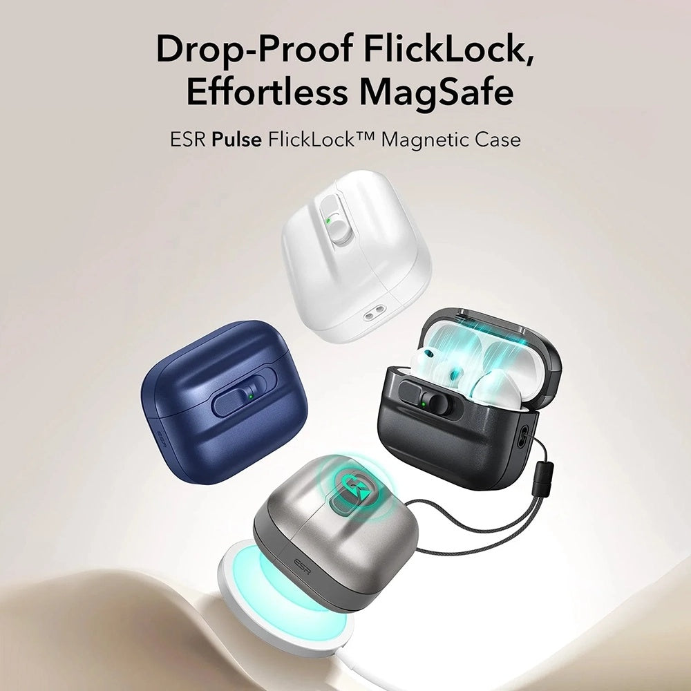 Ovitek ESR Pulse Magnetic FlickLock za Apple AirPods Pro 3, Siv