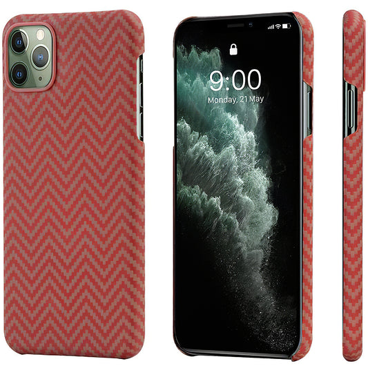 Ohišje za Apple iPhone 11 Pro, Pitaka, MagEZ Car Herrignbone, roza KI1107