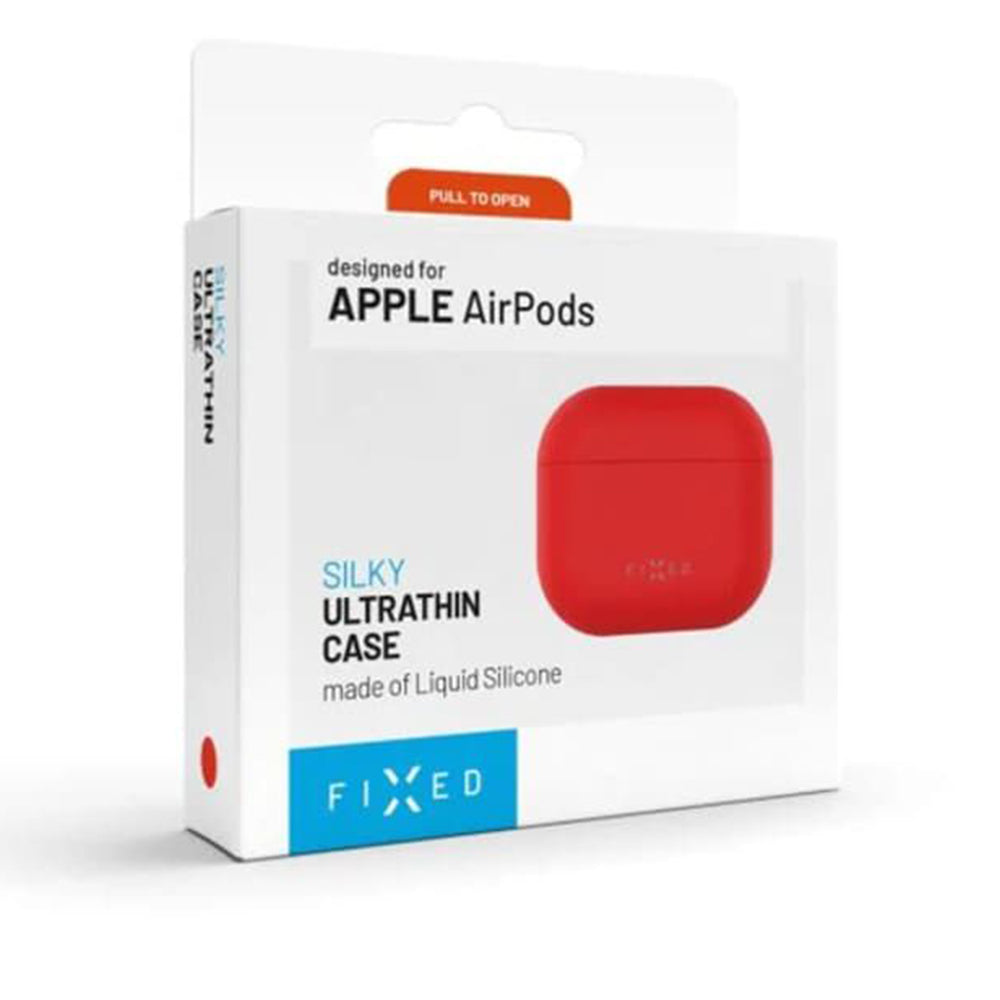 Ovitek Fixed Silky za Apple AirPods 4, Rdeča