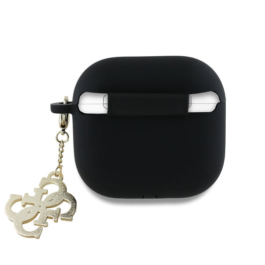 Ovitek Guess W/4G Charm za Apple AirPods 4, Črn