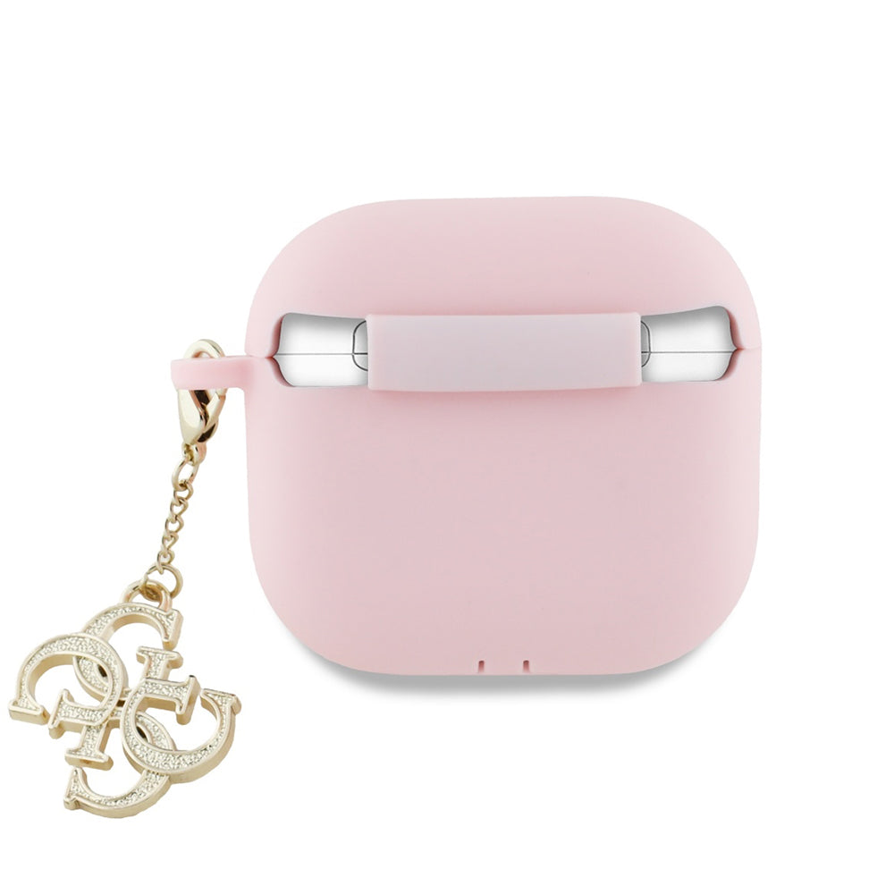 Ovitek Guess W/4G Charm za Apple AirPods 4, Roza