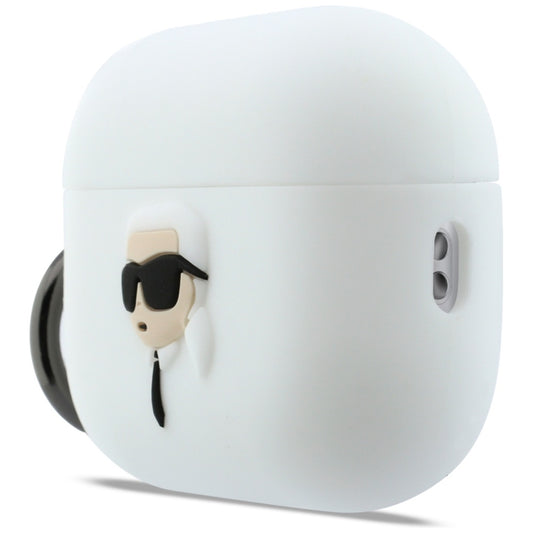 Karl Lagerfeld 3D Karl's Head Case for Apple AirPods Pro 3, White