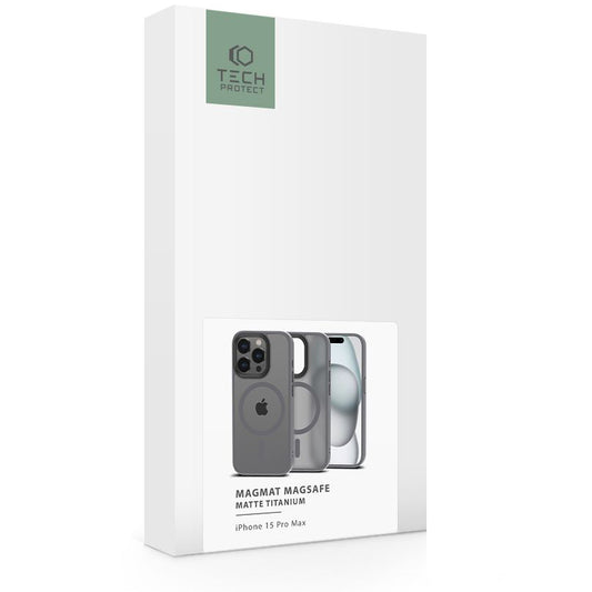 Ohišje MagSafe za Apple iPhone 15 Pro Max, Tech-Protect, Magmat, sivo