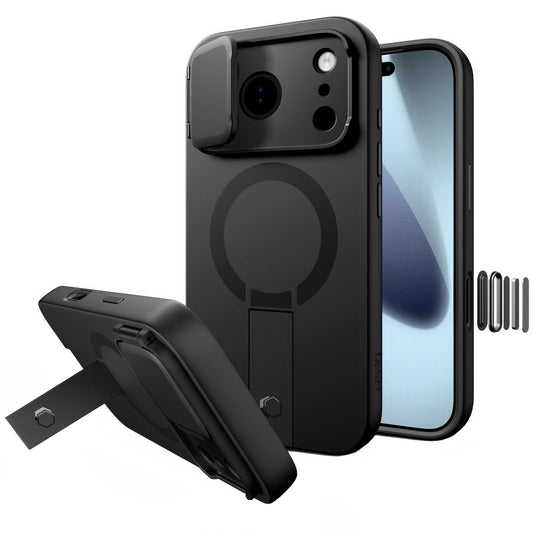 Ovitek MagSafe za Apple iPhone 17 Pro Max, Tech-Protect, Kevlar Aura, Črn