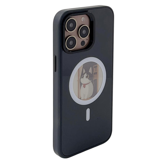 Ovitek MagSafe za Apple iPhone 14 Pro Max, OEM, okrogli zaslon Smart E-Ink, črn