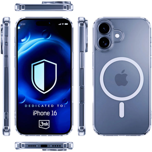 Ohišje MagSafe za Apple iPhone 16 Plus, 3MK, MagCase, prozorno