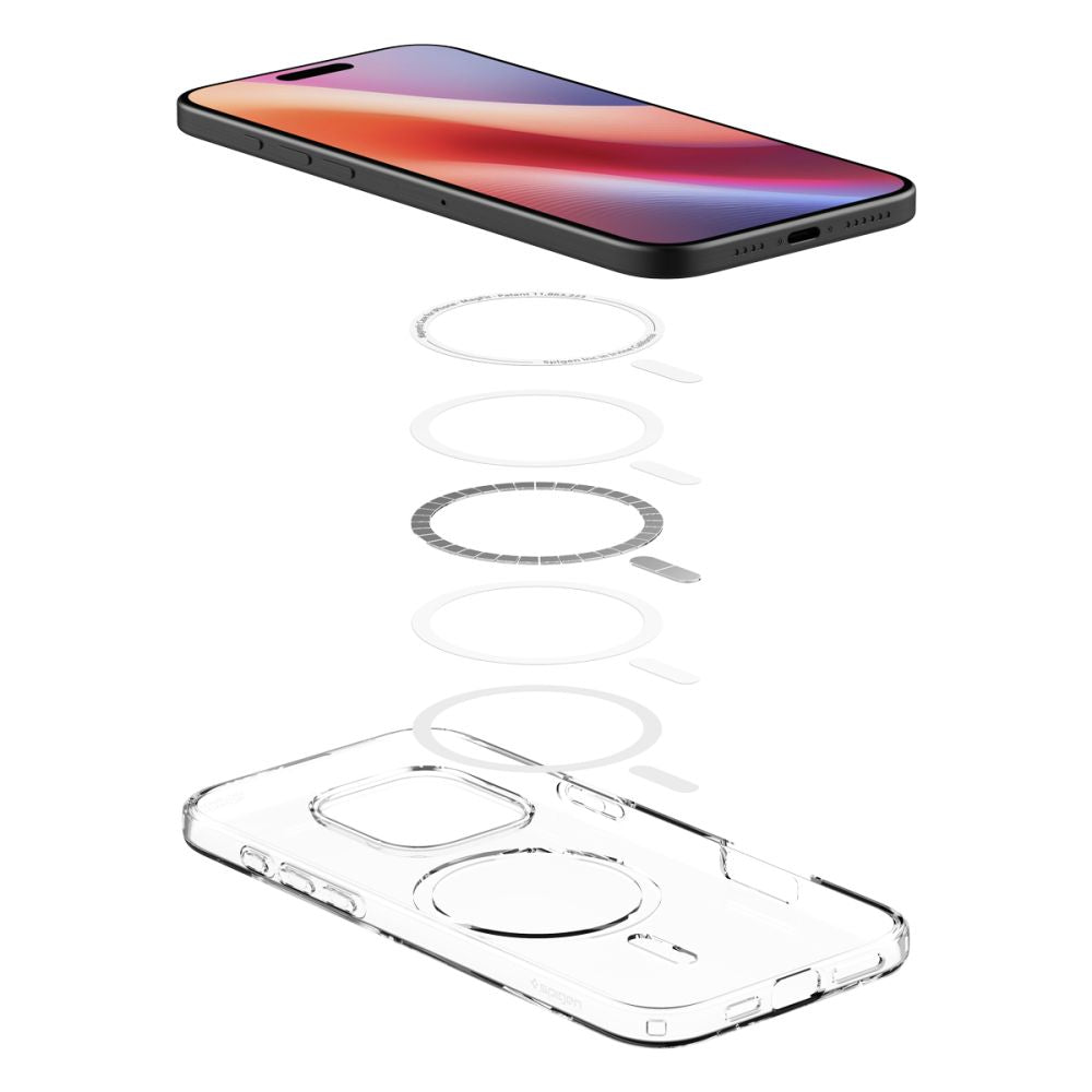 Ohišje MagSafe za Apple iPhone 16 Pro, Spigen, tekoči kristal, prozorno ACS08389