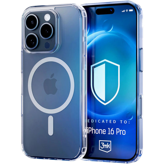 Ohišje MagSafe za Apple iPhone 16 Pro, 3MK, MagCase, prozorno