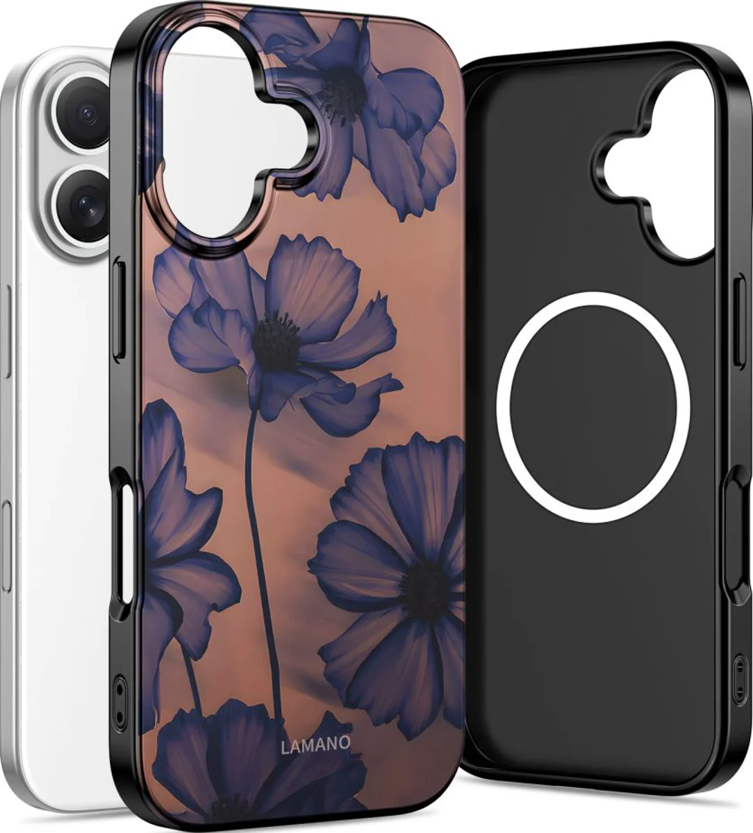 Ovitek MagSafe za Apple iPhone 16, Tech-Protect, Lamano Velvet Night, Črn