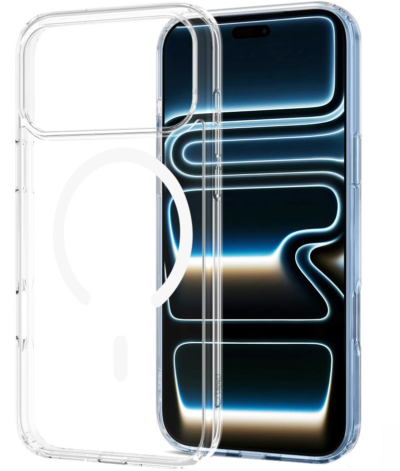 Ovitek MagSafe za Apple iPhone 18 Pro / 17 Pro, Tech-Protect, Flexair Hybrid s zaščito zaslona, Prozoren